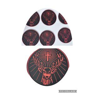 Set Of 6  Jagermeister Deer Stag Head Logo Coaster Rubber‎ Bar Promo Orange